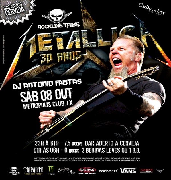 Rocklinetribe especial  Metallica dia 8 de Outubro 2011